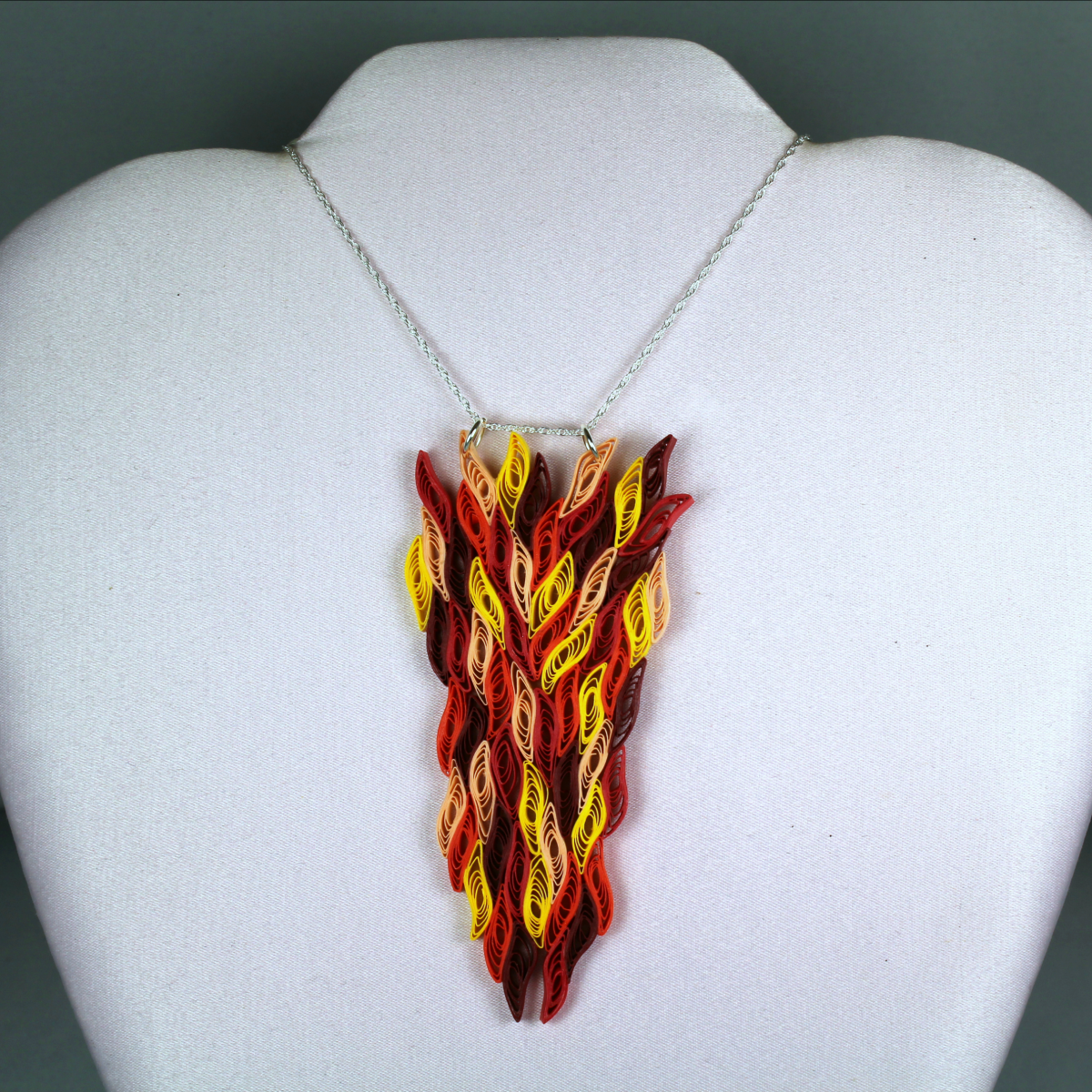 fire flames statement necklace
